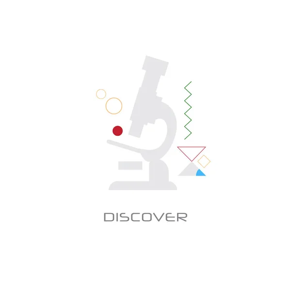 Microscope matériel scientifique explorer découvrir concept ligne style isolé — Image vectorielle