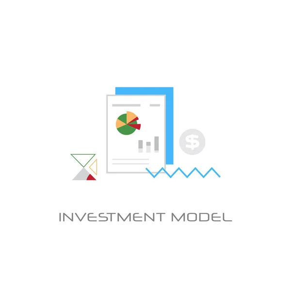 Projeto de negócios modelo de investimento financeiro bem sucedido estilo de linha conceito isolado — Vetor de Stock