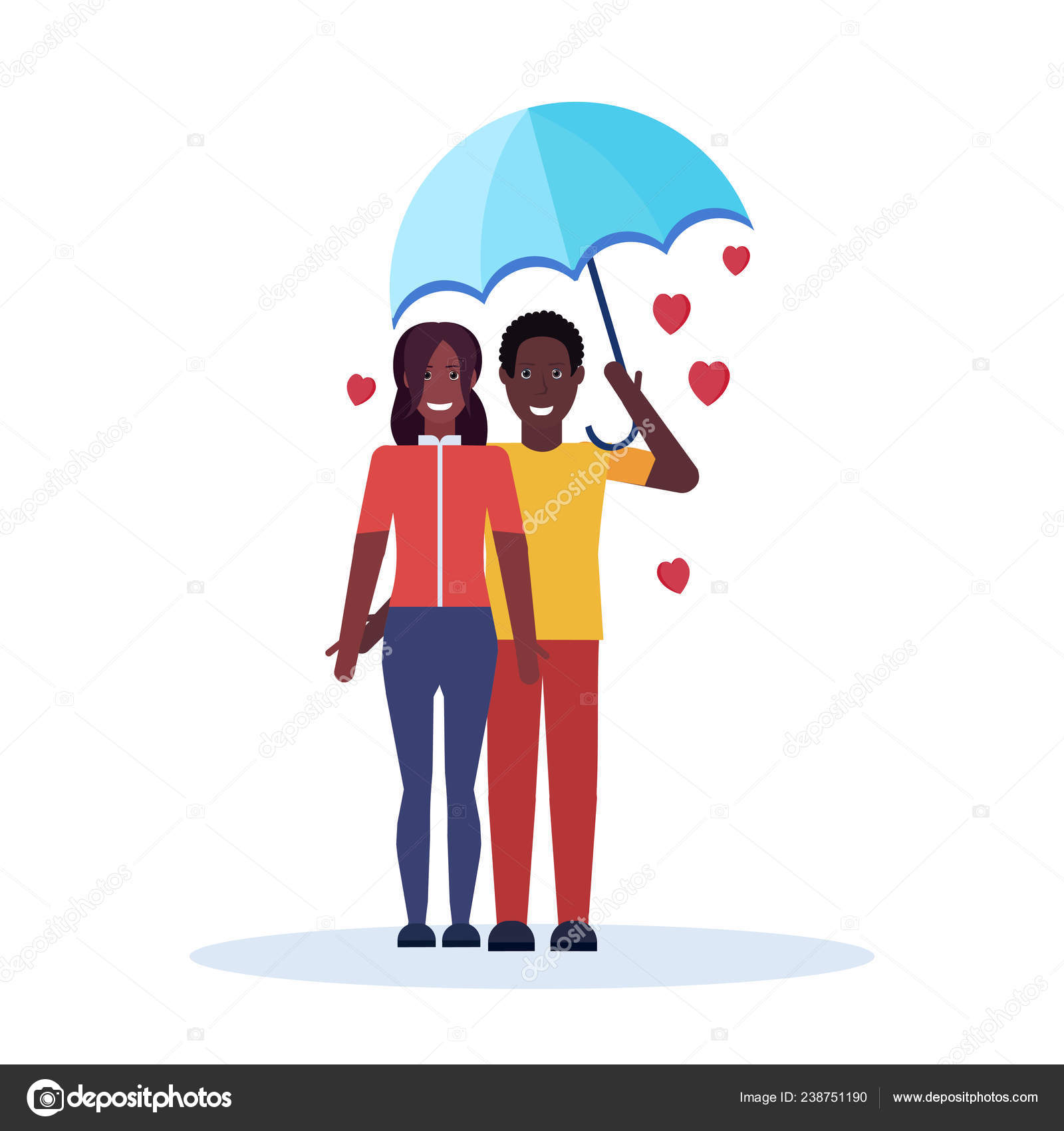Couple under umbrella Vector Art Stock Images | Depositphotos