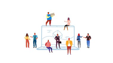 iş insanlar geliştiriciler beyin fırtınası dizüstü ekran bilgisayar uygulaması geliştirme kavramı arabirimi uygulama tasarım erkek kadın işçiler takım kroki doodle yatay grup