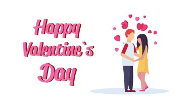 couple dancing together happy valentines day celebrating concept man woman having fun young lovers greeting card flat horizontal isolated