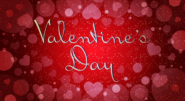 Feliz día de San Valentín amor concepto de vacaciones decoración cartel felicitación tarjeta corazón formas mano letras rojo fondo horizontal plana vector ilustración — Vector de stock