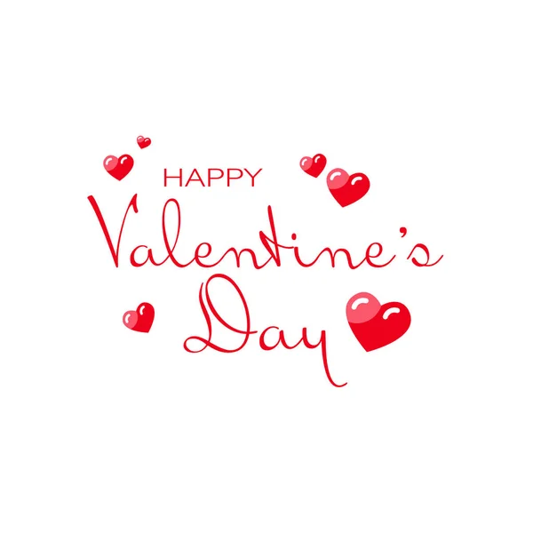 Boldog Valentin-nap koncepció holiday tipográfia poszter kézzel rajzolt szöveg szív alakú elszigetelt fehér background — Stock Vector
