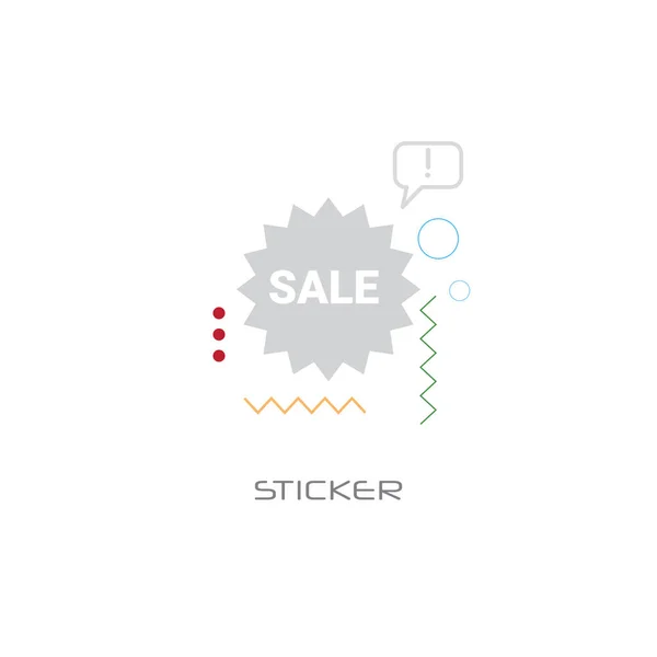 Sprzedaż Zakupy tag ikona naklejki Oferta Specjalna zniżka koncepcja styl linii na białym tle — Wektor stockowy