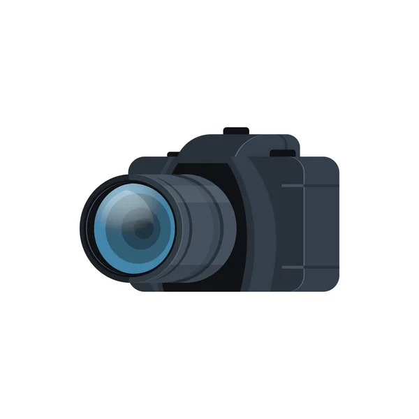 Câmera de foto DSLR moderna realista isolado plana — Vetor de Stock