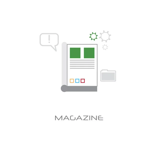 Newsletter Anwendung Magazin Konzept Zeitung Icon Banner Weiß Hintergrund Linie — Stockvektor