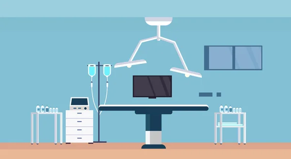 Ziekenhuis tabel schoon medische kamer intensieve therapie moderne kliniek interieur horizontale operationele — Stockvector