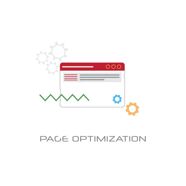 Page web optimisation contenu gestion concept fond blanc — Image vectorielle