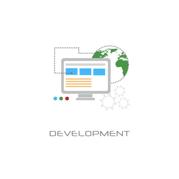 Software di programmazione del computer concetto di sviluppo linea stile sfondo bianco — Vettoriale Stock