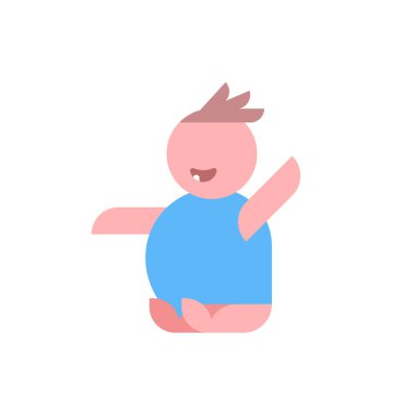 izole mavi elbise erkek çizgi film karakteri tam uzunlukta düz giyen küçük mutlu çocuk bebek bebek çocukluk kavramı çocuk