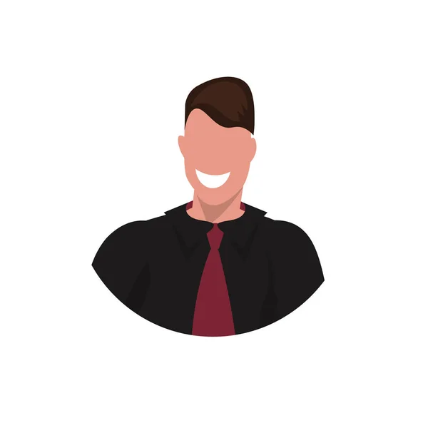 Feliz hombre de negocios cara avatar hombre de negocios oficina trabajador masculino personaje de dibujos animados retrato plano fondo blanco — Vector de stock