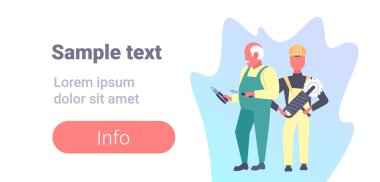 tornavida kesme pense ve el daire testere tutan iki inşaat işçileri hizmet kavramı tamircilerin yatay Tekdüzen tam uzunlukta tam kopyaya uzayda onarım