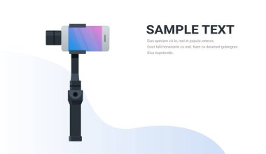 izole 3 eksenli yeni nesil sağlamlık için smartphone aygıt mobil gimbal ve akıllı telefon kopya alanı düz yatay
