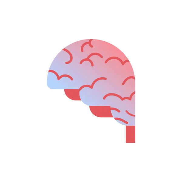 Icono del cerebro anatomía de órganos humanos salud concepto médico fondo blanco — Vector de stock