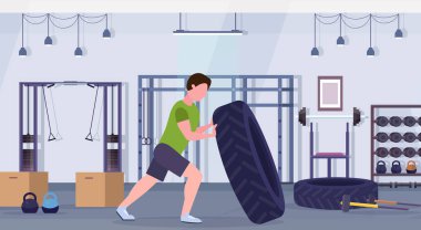 Modern adam spor jimnastik salonu iç egzersiz çalışma spor merkezi yatay yaşam tarzı sert egzersiz