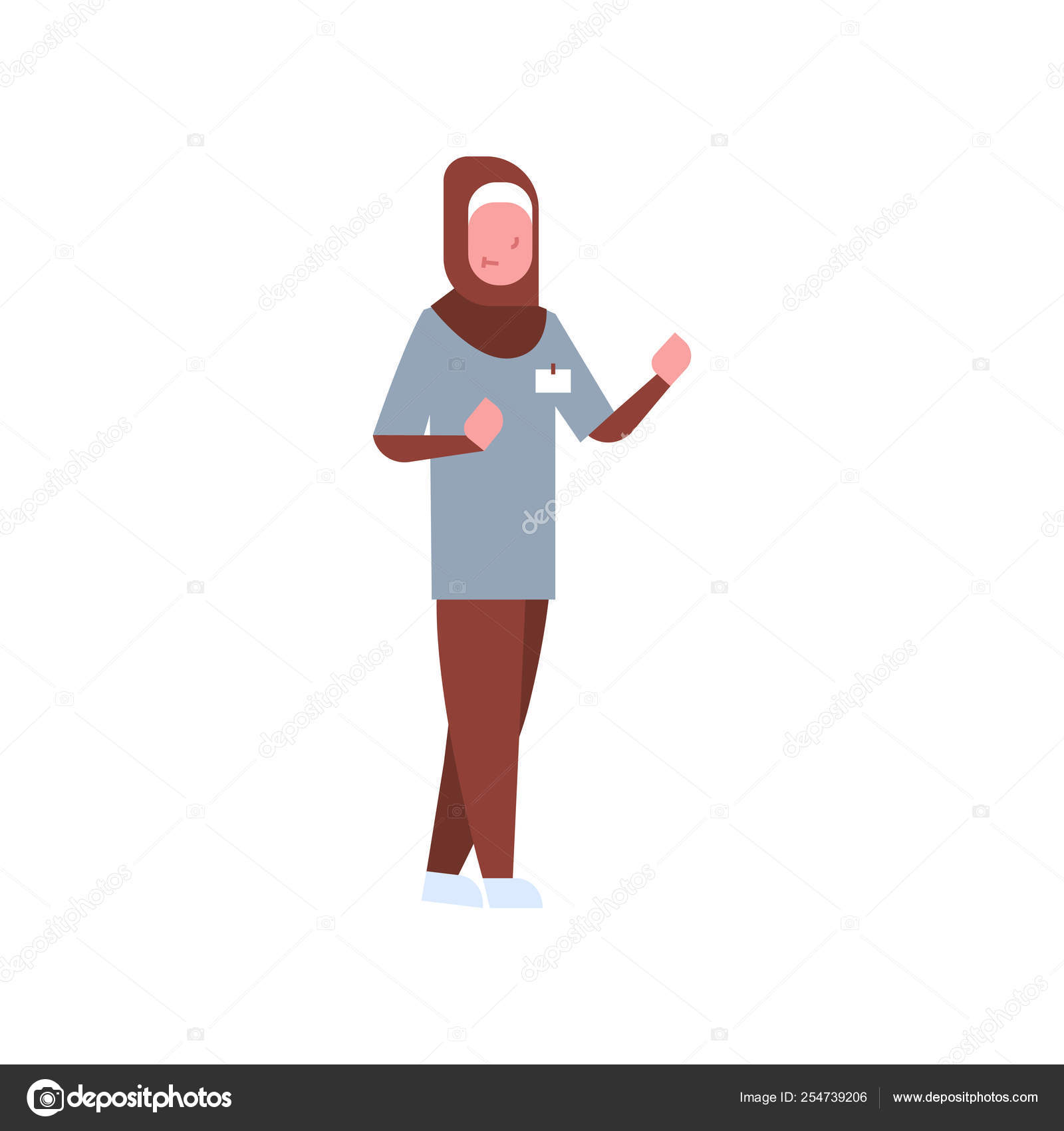 Arab female doctor or nurse arabic woman in hijab and uniform pointing something hospital medicine worker cartoon character full length white background flat Stock Vector Image by ©mast3r #254739206 Arab female doctor or nurse arabic woman in hijab and uniform pointing something hospital medicine worker cartoon character full length white background flat Stock Vector Image by ©mast3r #254739206