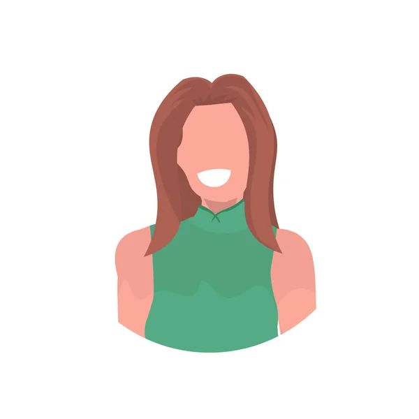 Atraente empresária rosto avatar sorridente marrom cabelo empresário mulher escritório trabalhador feminino desenho animado personagem retrato plano branco fundo — Vetor de Stock