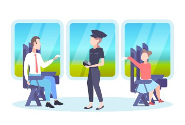 Tren bölme bilet doğrulama kadın kavramı yolcu biletlerini denetim