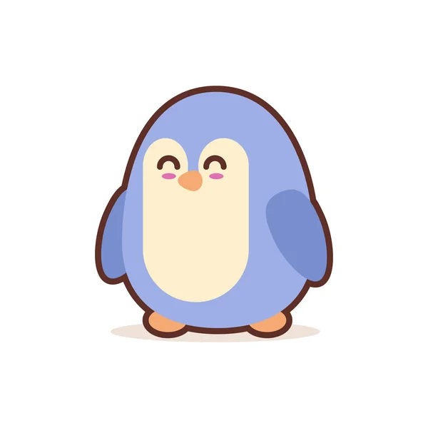 Lindo pequeño pingüino de dibujos animados personaje cómico con la cara sonriente feliz emoji anime kawaii estilo animales divertidos para los niños concepto — Archivo Imágenes Vectoriales