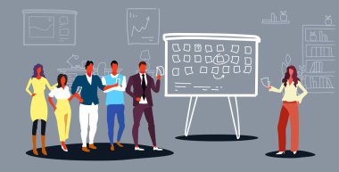 iş adamları yapışkan notlar iş adamları planlama olaylar takım çalışması kavram ofis iç tam uzunlukta kroki doodle yatay ile iş gündemi zamanlama görev panosu