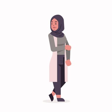 Tesettür Arap kadın başörtüsü geleneksel elbise kız karakter karikatür tam uzunluk