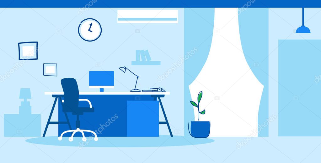 creative workplace empty no people cabinet modern office interior sketch doodle horizontal