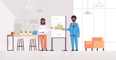 modern Afrika Amerikan Flip grafik toplantı iş iç kavramı konferans ofis şirket yatay sunum