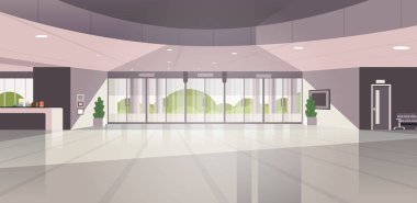 Otel açık boş boşaltmak Resepsiyon insanlar iç düz salon modern