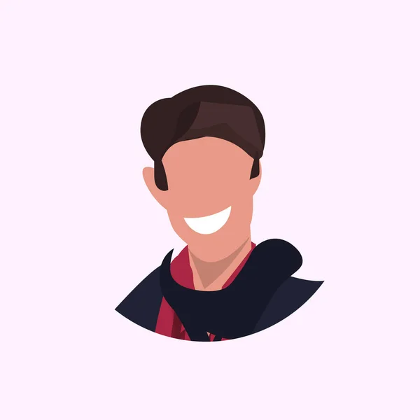 Příležitostná tvář avatar obchodní muž úsměv mužský kreslený charakter portrét plochý bílý pozadí — Stockový vektor