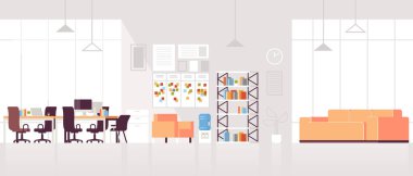 yaratıcı işyeri modern açık alan boş kimse ofis iç çağdaş co-çalışma merkezi salon alanı düz yatay