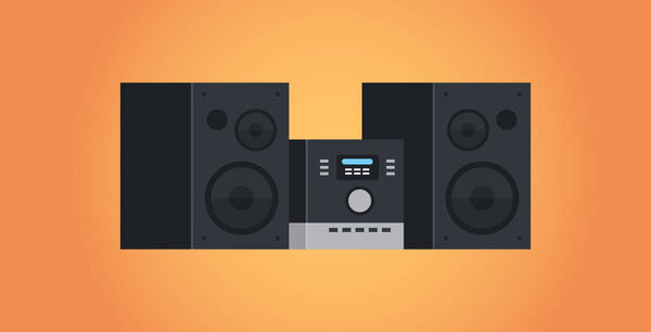 electric home audio systems sound device icon studio HI FI systems concept flat
