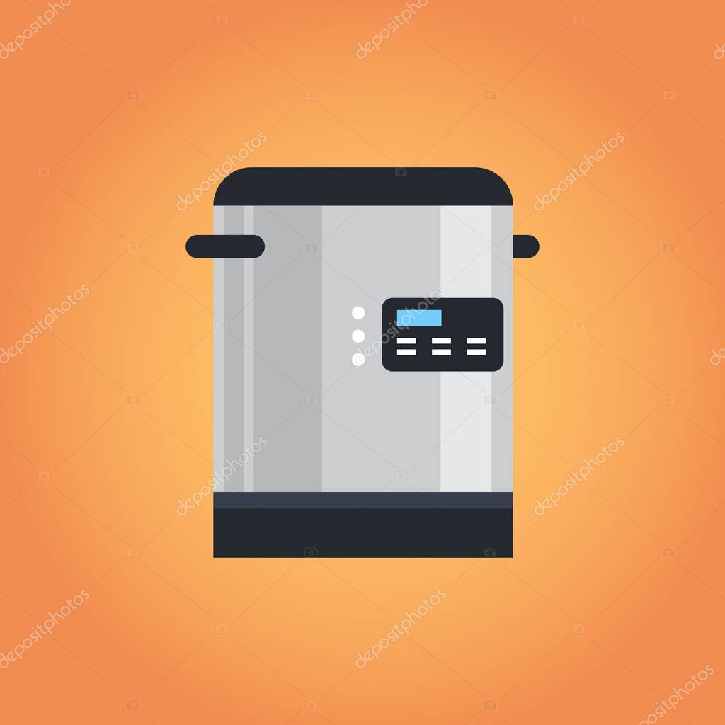 Electric automatic multi cooker icon kitchen equipment home appliances concept flat vector illustration