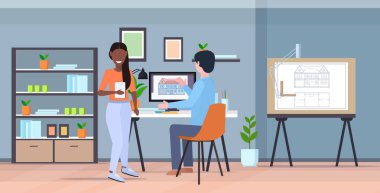 mühendisler mix yarış mimarları konut müteahhitleri ev planı modern draftsman stüdyo iç tam uzunlukta yatay tasarımı ile bilgisayar monitörü ev proje planı hazırlanması