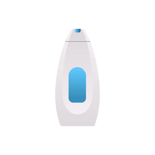 Plastic zeep shampoo of douchegel fles icon platte witte achtergrond — Stockvector