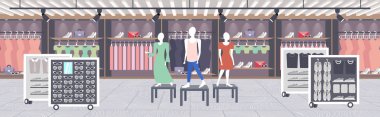 büyük moda mağazası süper market kadın giyim alışveriş merkezi modern butik iç düz yatay
