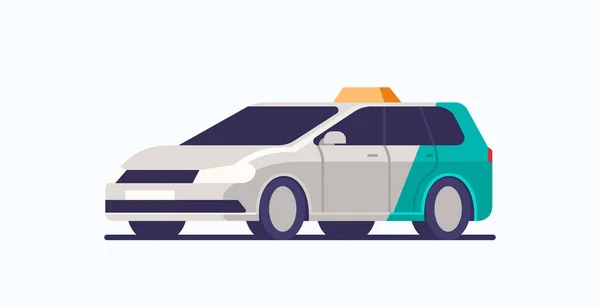 Taxi voiture icône cabine automobile passager service concept plat horizontal — Image vectorielle