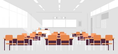 modern sınıf iç boş hiçbir insan okul sınıfı Oda Board ve masalar düz yatay