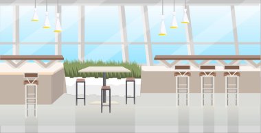 Modern Cafe iç boş mobilya düz yatay hiçbir kişi Restoran