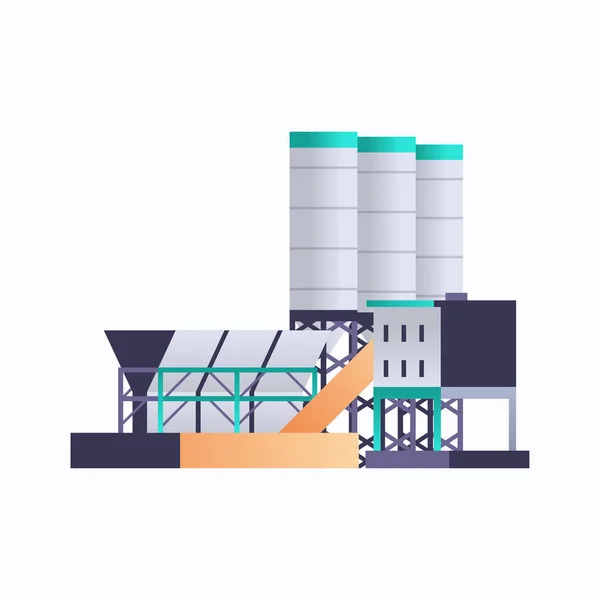 Fábrica de construção ícone planta industrial com tubos e chaminé estação de energia ambiente e energia elemento indústria de petróleo conceito fundo branco plano — Vetor de Stock