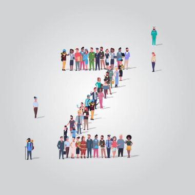 büyük insanlar kalabalık toplama şekil mektubu Z farklı işgal çalışanları grup ayakta birlikte Ingilizce alfabe kavramı tam uzunlukta