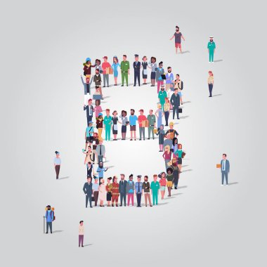 aynı yerde birlikte ayakta farklı grup insan işgal topluluk mektup harf şekil