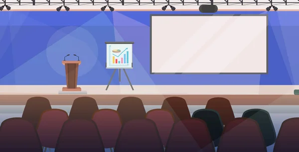 Конференц-зал з концепцією презентації меблів сучасний бізнес-центр порожній офісний будинок дошка кімната інтер'єру горизонтальна — стоковий вектор