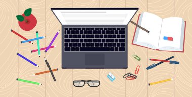 çalışma masası düz bilgi eğitim kitap konsept ofis yatay öğrenme