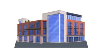 büyük panoramik pencereler düz yatay ile modern kurumsal ofis binası simgesi iş merkezi dış