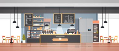 modern kafe iç boş hiçbir kişi restoran kafeterya tasarım düz yatay