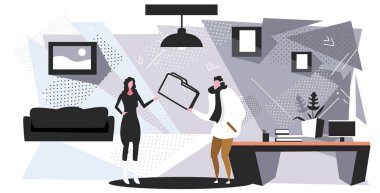 kadın dosya transferi konsept ofis iç kroki yatay tam uzunlukta gizli belgeler klasörü veren özel veri iş adam paylaşımı çift meslektaşları