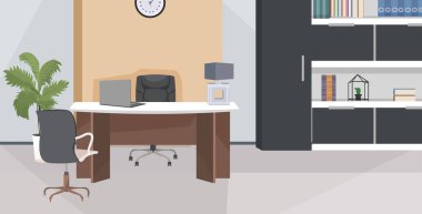 ofis modern oturma odası veya dolap iç bilgisayar monitörü ile şık işyeri mobilya düz yatay ile hiçbir kişi daire boş