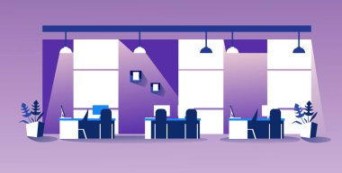 yaratıcı co-çalışma merkezi modern çalışma alanı boş hiçbir kişi kabine mobilya ofis iç kroki yatay