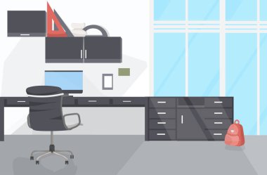 boş hiçbir kişi işyeri modern ofis iç düz yatay