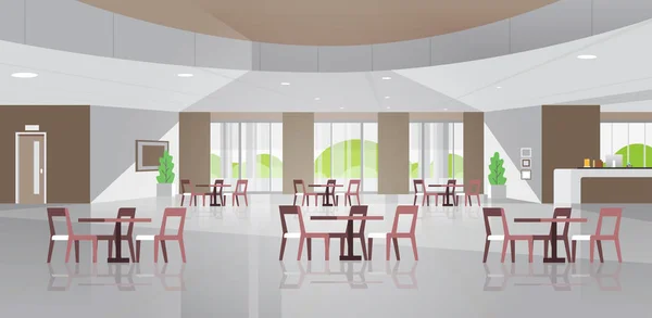 현대 카페 인테리어 빈 아니 사람들 레스토랑 홀 디자인 평면 수평 — 스톡 벡터